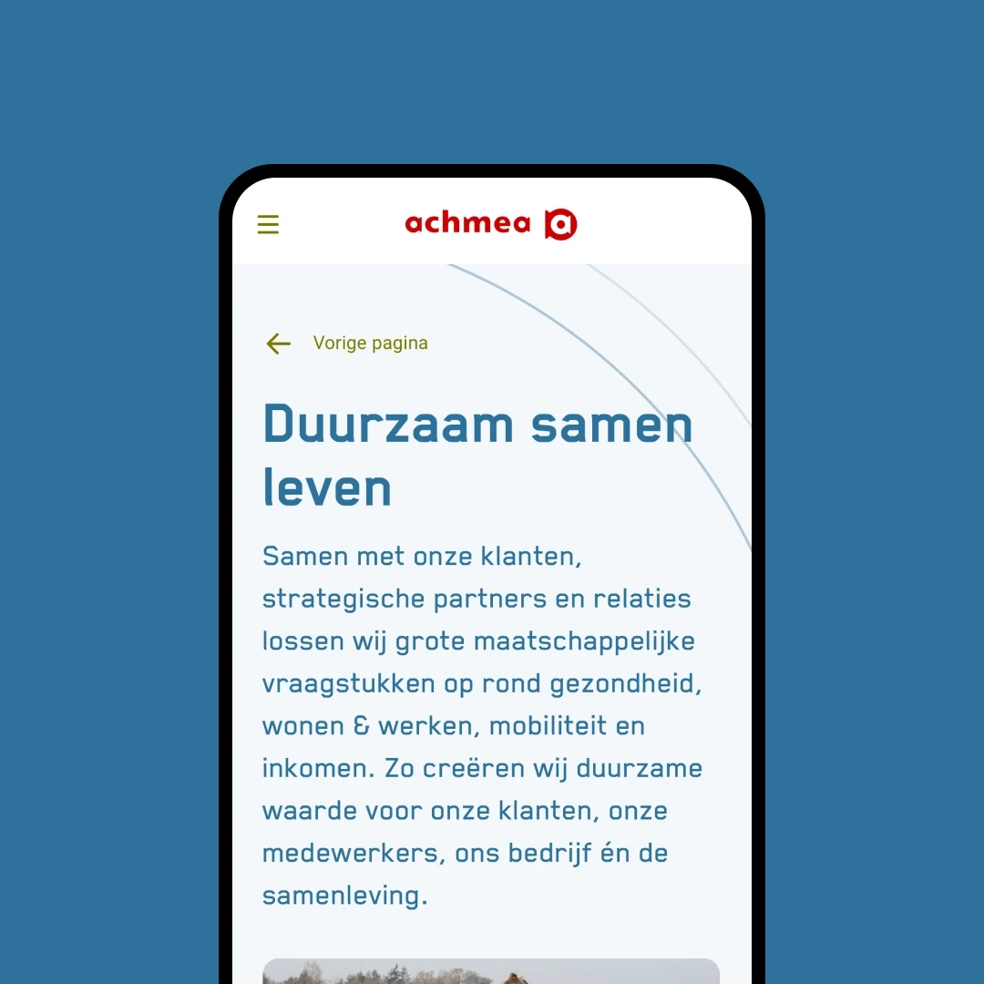 Achmea mobile interface