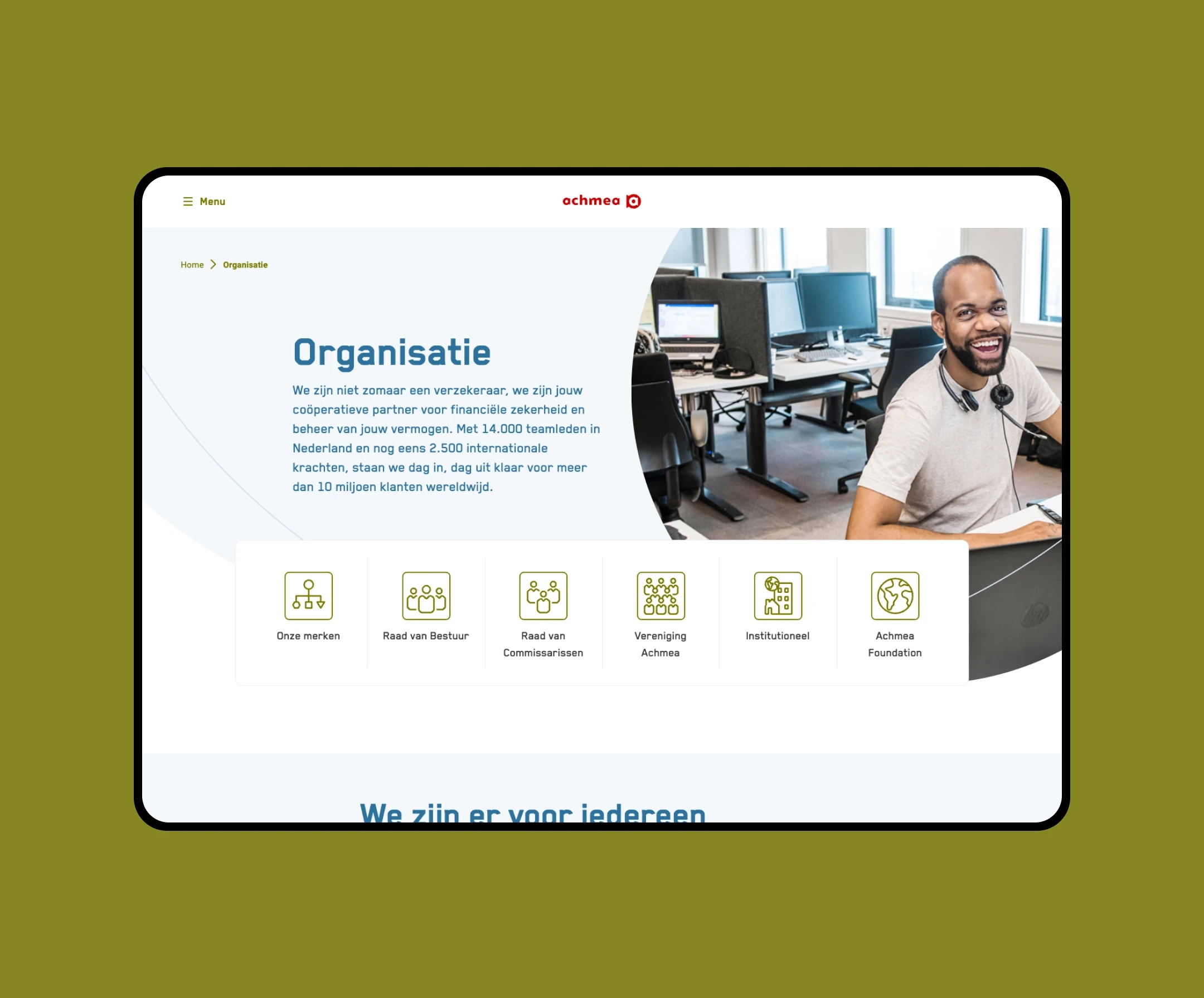 Achmea tablet interface