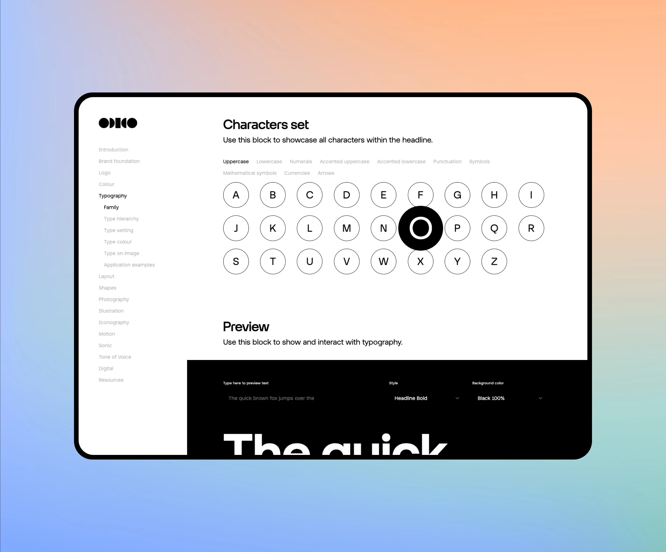 Odido tablet interface