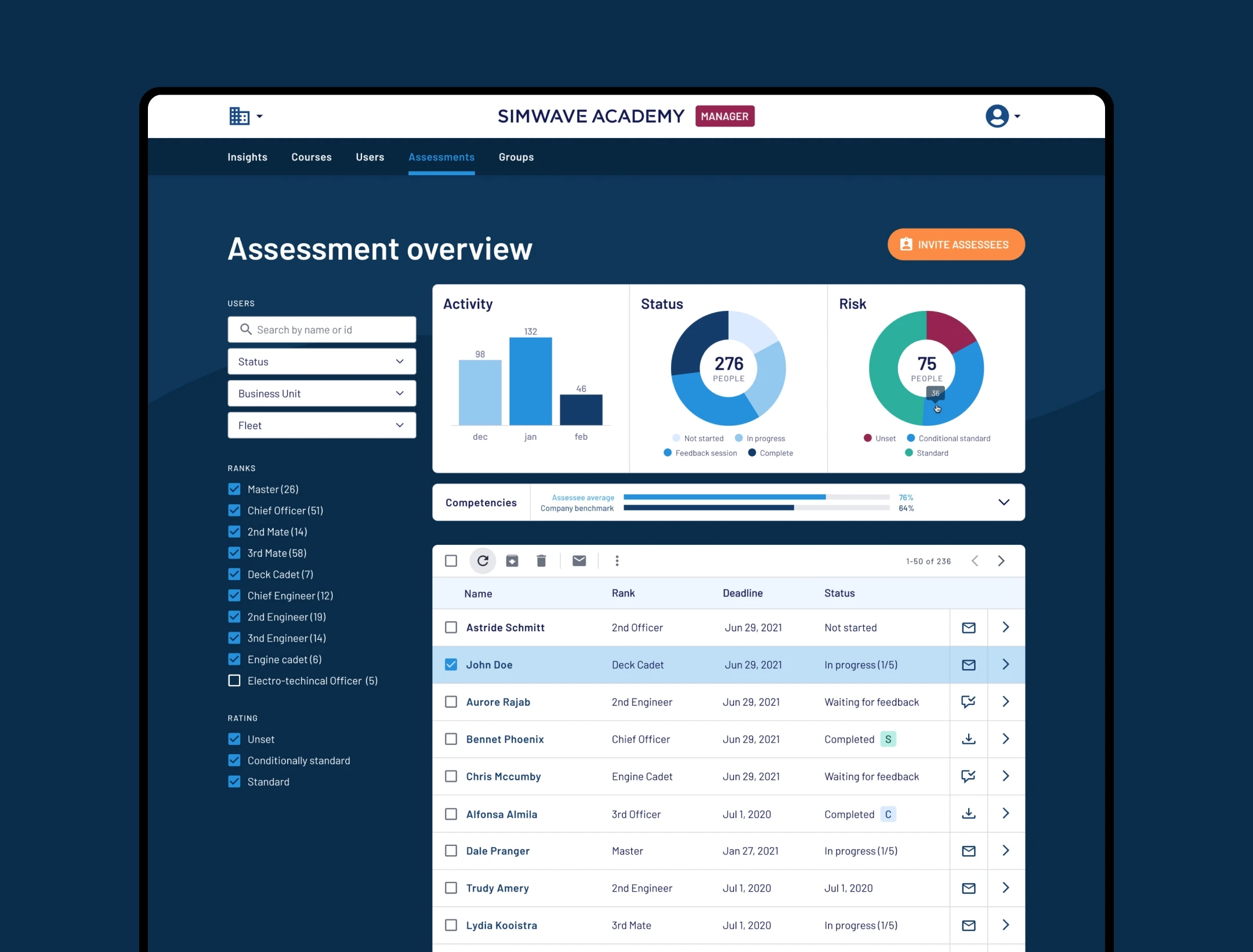 Simwave Desktop interface