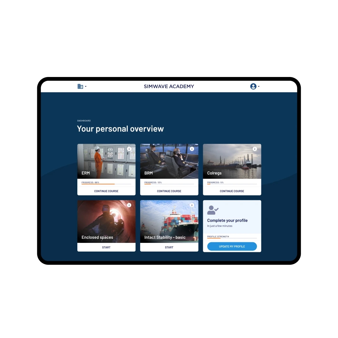 Simwave Tablet interface