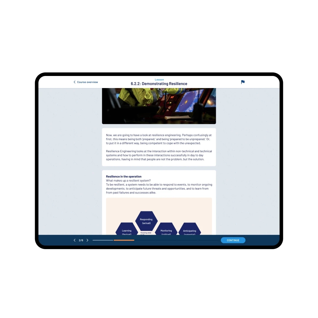 Simwave Tablet interface